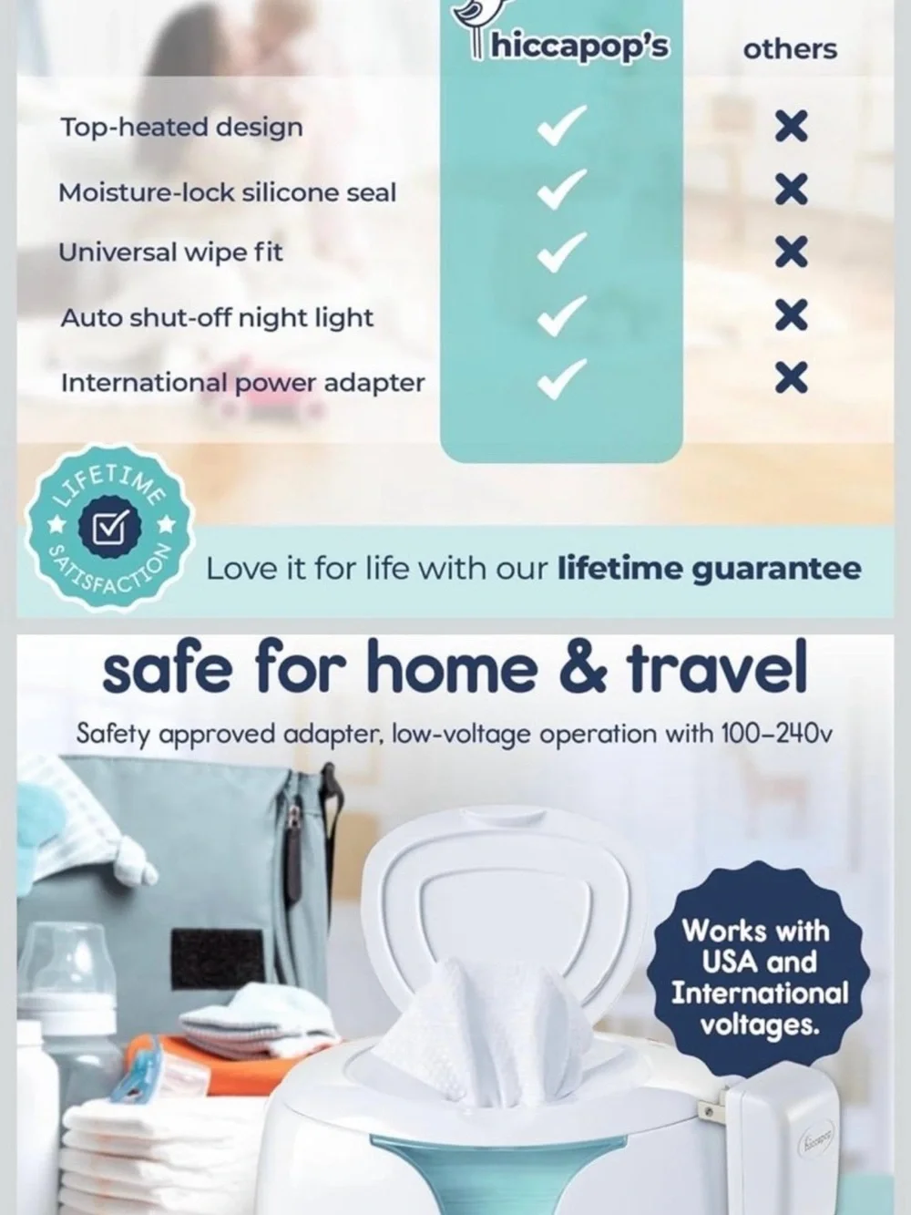 Hiccapop Baby Wipe Warmer and Baby Wet Wipes Dispenser